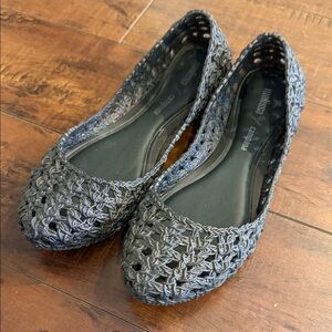 Melissa Women's Gray Woven Flats